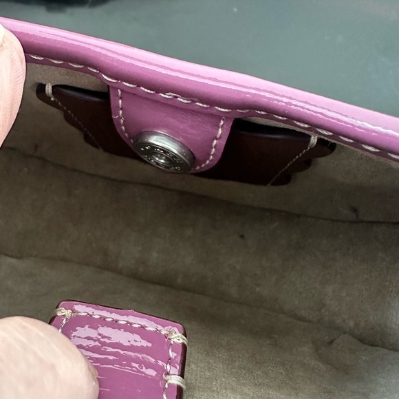 Coach Lilac Berry Purple Crinkle Patent Leather Mini Ergo Bag Like New - Picture 3 of 13